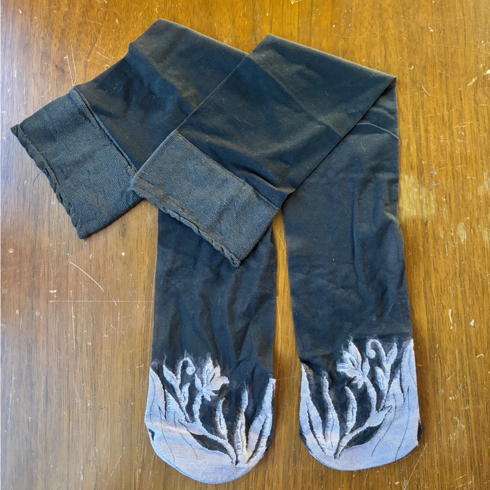 Vintage Brown and Sheer Mid Calf Socks